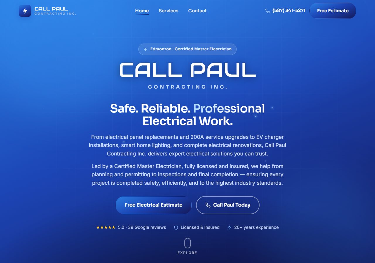 Call Paul Contracting website
