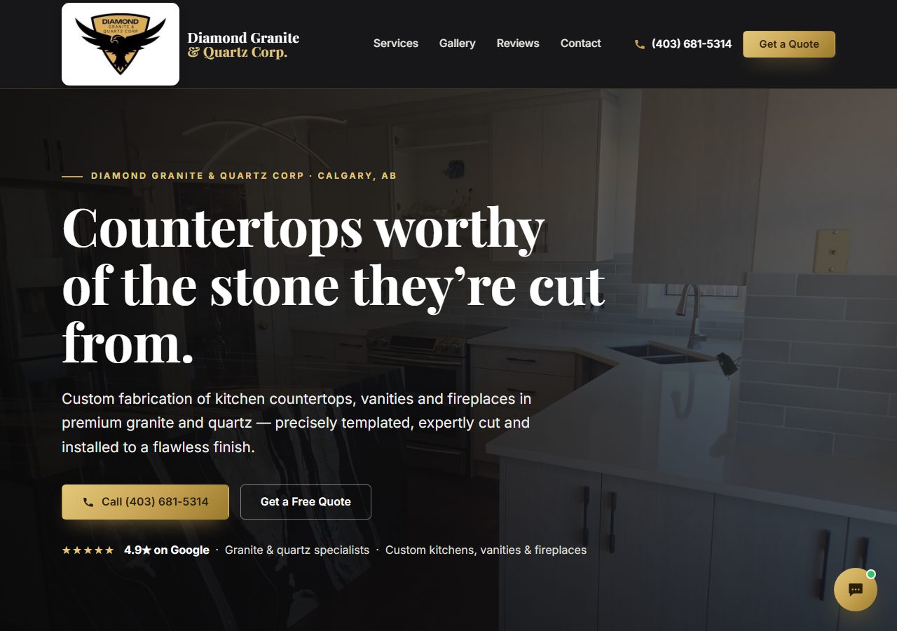 Diamond Granite & Quartz website