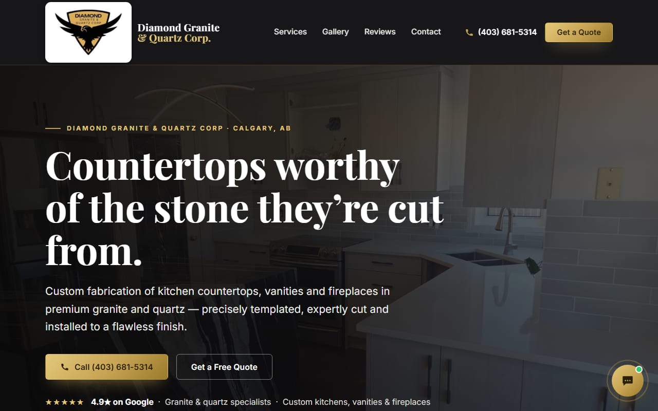 Diamond Granite & Quartz website